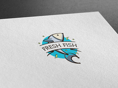 Разработка логотипа Fresh Fish design logo