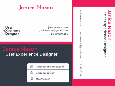 Business card variants