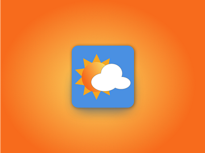 DailyUI 005 App Icon app icon blue cloud dailyui 005 orange sun weather