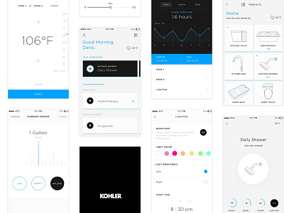 Kohler Konnect App connected home ios ios app iot iphone product design settings smart technology ui