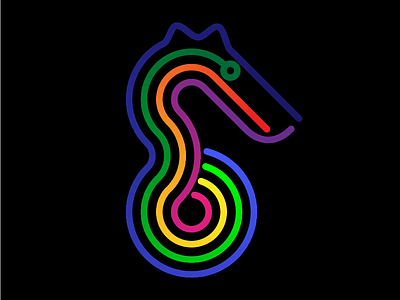 Seahorse Logo classic game logo retro seahorse