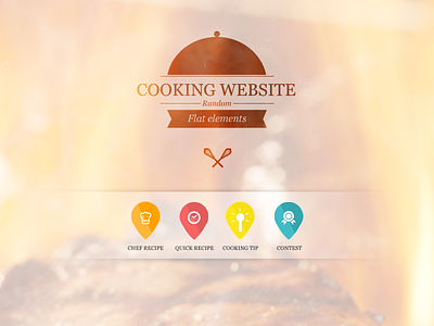Cooking website random flat elements chef contest cook cooking flat pins recipe spoon