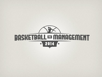 Basketball Pro Management logo Monochrome basket player basketball black game gaming management nba stars