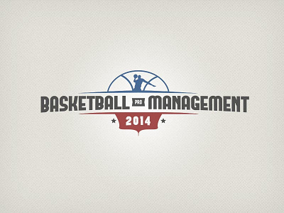 Basketball Pro Management 2014 Logo basketball black blue game gaming grey management nba red stars vintage white