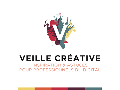 Veille Créative logo blog blue colors design logo magazine red veille watch webdesign website yellow