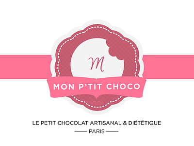 Monptitchoco logo brand branding chocolate girl girly logo pink