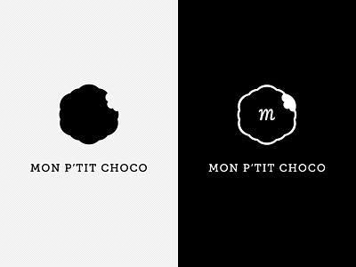 Mon P'tit Choco logo iterations bakery cake chocolate logo m