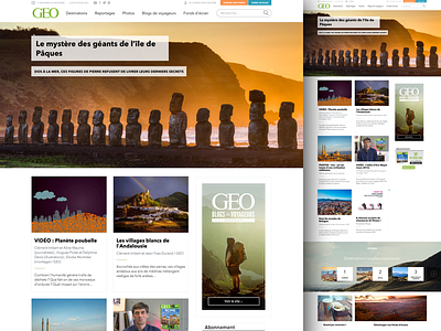 Homepage Geo editorial environment geo grid magazine media minimal travel ui website