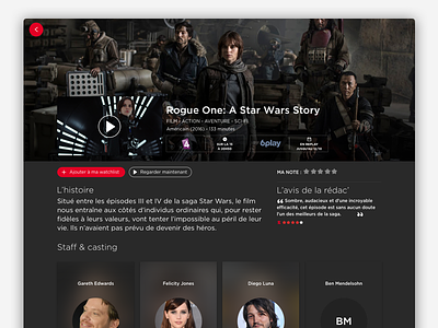 Mytel Movie Page dark flat gotham guide media movies sketch star wars tv shows ui user interface web