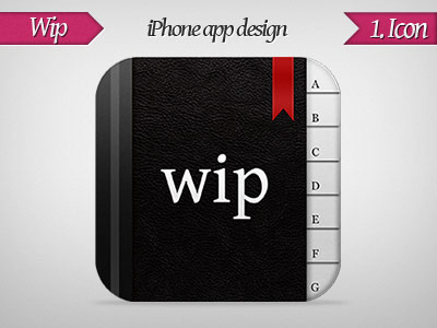 iPhone Address Book app icon app application book design icon ios ipad iphone leather mobile mobile design