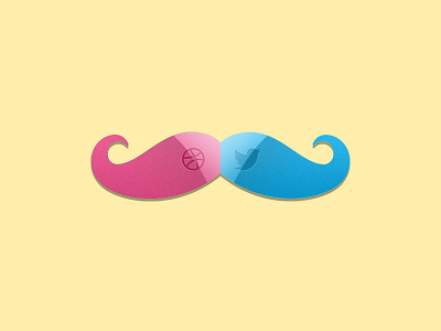 Twitter & Dribbble dribbble mustache twitter