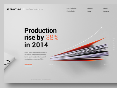 Print House website - WIP chart design grey infographic orange web