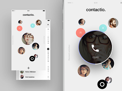 Contacts app concept app avatar call contact design interface ios iphone list profile ui