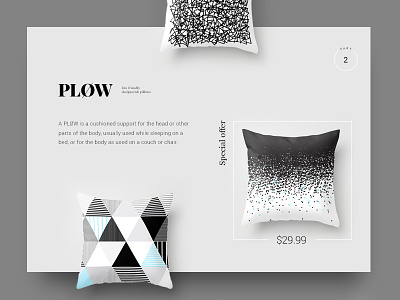 PLOW mini eshop design ecommerce eshop mininal pillow ui web