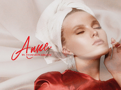Anne Studio art direction beauty branding color palette colors concept design designer illustrator logo makeup model photography red skin typography