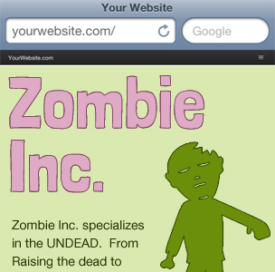 Placeholder example mobile web design