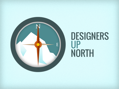 Designers Up North Logo Design blue compass icon logo vector