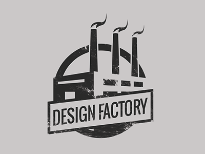 Design Factory Logo badge black branding emblem factory grey logo design