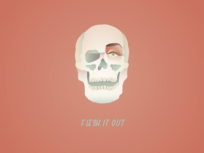 Death by Slang: Flesh it Out advertising dark humor flesh illustration skeleton skull slang