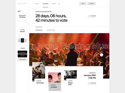 Crowdsourced Music Website app design flat minimal music typography ui ux visual design web webdesign website