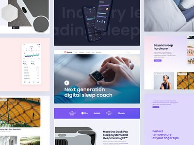 Sleepme: Website Layouts blog branding clean colorful design gallery hardware health layouts minimal sleep sleep tracking typography ui visual design web wellness