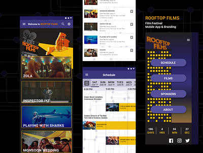 Film Festival App Design/Branding app branding design graphic design ui ux