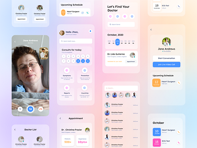 Medical Consultancy UI/UX Design app branding consultancyappui design glasimorphism medicalapp medicalappuidesign mockup ui uidesign uiux uxdesign