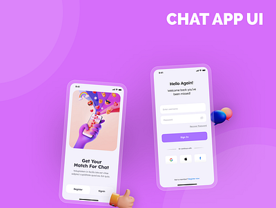 EmoChat App UIUX Design Mockup app appdesign appuidesign chatappui design ui uidesign uiux uxdesign