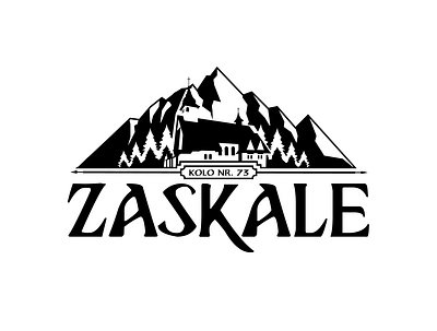 Koło Zaskale - Primary Logo Black and White branding design goral goralskie logo graphic design kolo zaskale logo poland polish highlander logo zaskale