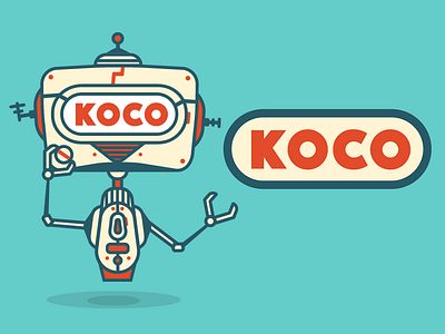 KOCO Robot assets branding flat illustration logo mascot quirky robot