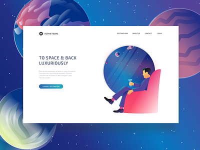 Astro Tours Home branding design illustration logo space space travel stars ui ux