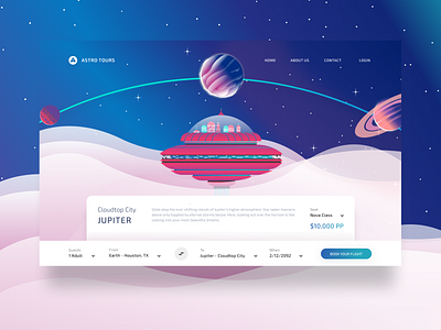 Astro Tours - Ticket Booking animation branding illustration space space travel spaced stars ui ux web