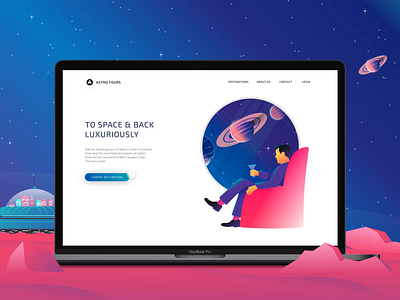Astro Tours Animated animation app branding design illustration space space travel stars ui ux vector xd