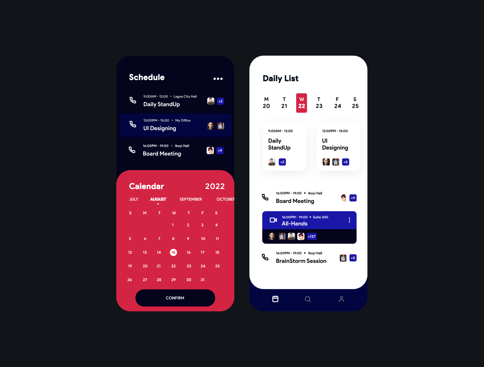 Calender app ui by uwak daniel on dribbble