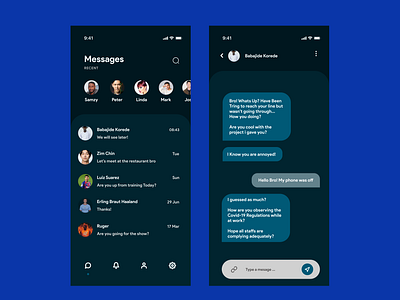 Wendy Chat App UI app chat design message social ui ux