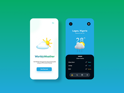 Worldy Weather App UI app climate design ui ux weather