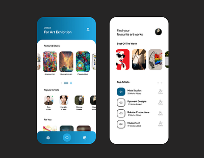 Vrinix Art Exhibition App UI app art design exhibition gallery ui vrinix