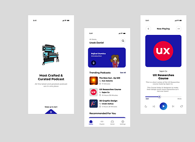 Podcast App UI app design podcast ui ux world