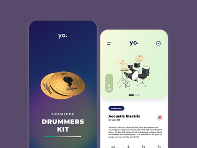 Drum Kits Sales App UI app design drum kit sales ui ux