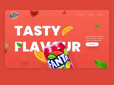 Fanta Strawberry Web UI app design fanta ui ux