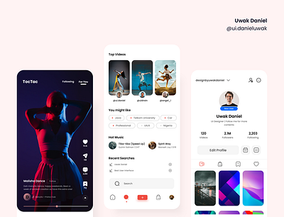 Toc Tac Video Sharing - App UI app booking chat climate design illustration ui ux