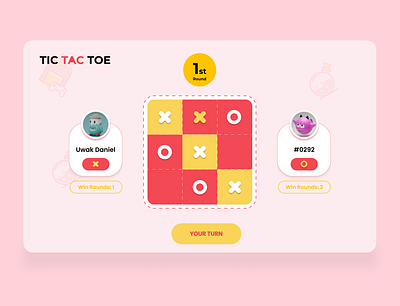 Tic Tac Toe Game app booking branding design illustration logo ux