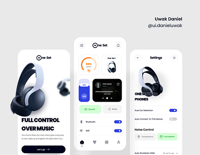 One Set - Headphone App UI animation app booking branding climate design illustration logo ui ux