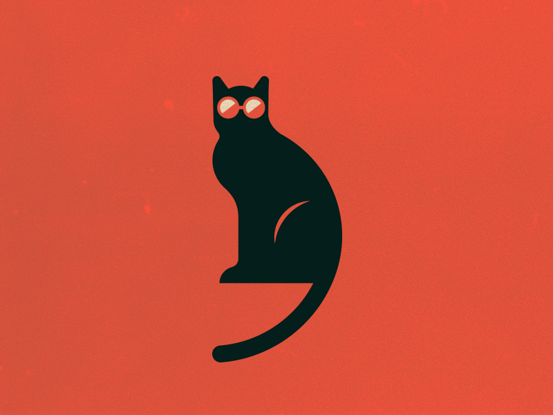 GATOSABIO black books bookstore branding cat illustration logo logotype red