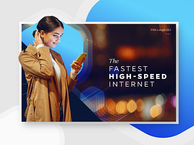 High-speed internet advertising art blue branding design fast