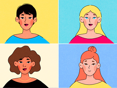 Girls, girls, girls. characterdesign colorful girl girls illustration photoshop women