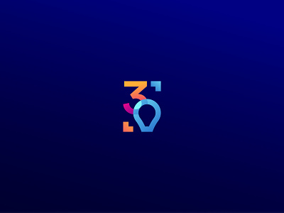 30th Logo 30 balloon blue branding colorful design logo thirty