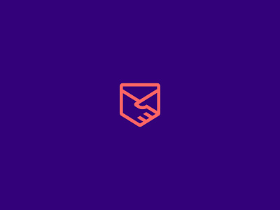 Solution Makers branding colorful design handshake logo purple red shaking solution