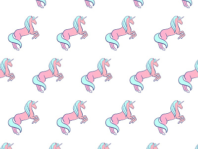 Love Me Some Unicorns aqua pattern pink surface design unicorn