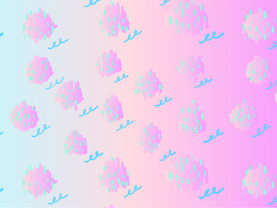 Cotton Candy Strawberries abstract cotton candy gradient pattern pink squiggle surface design